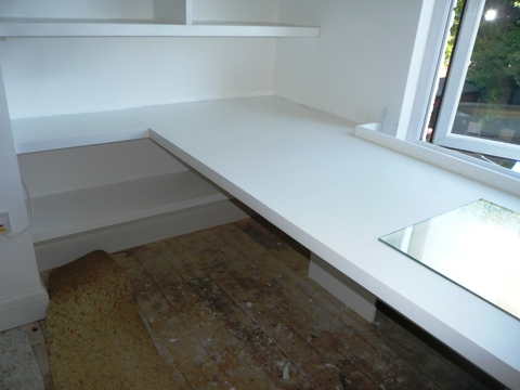 office desk and storage