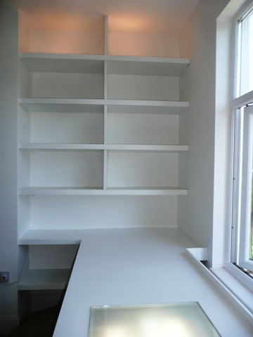 office desk and storage