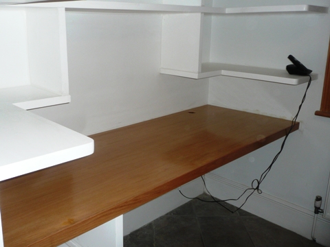 office desk and storage